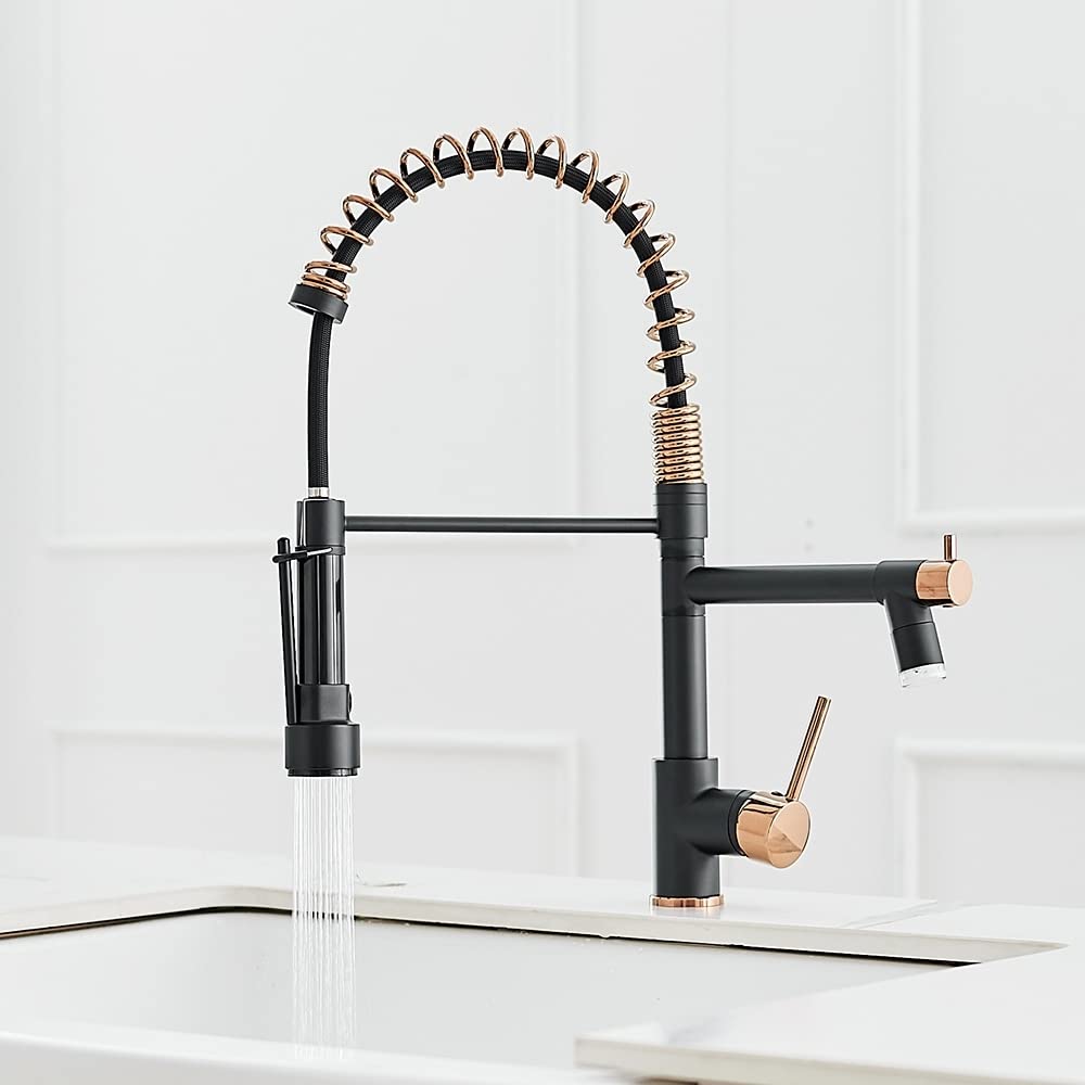 Overstock 2-Spout Single-Handle Kitchen Faucet With Led Light