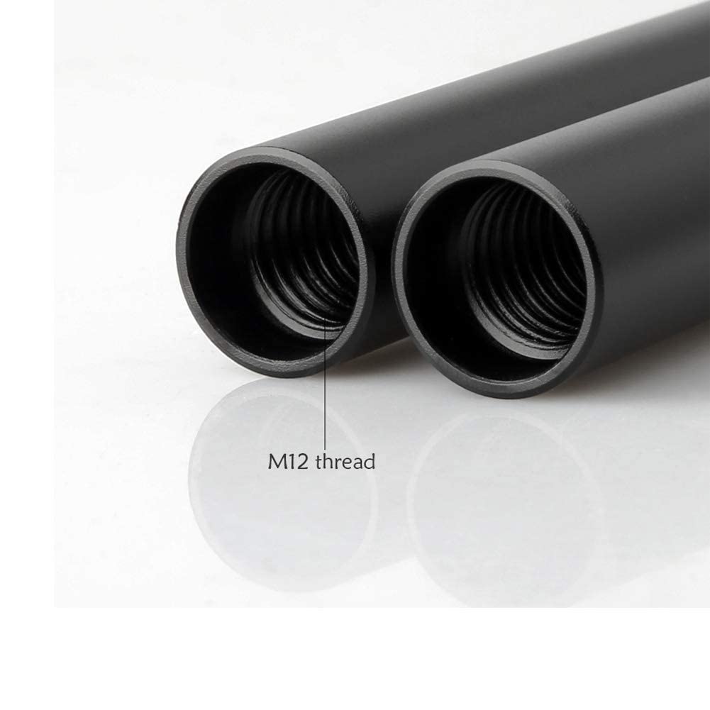 Niceyrig 8 Inch 15Mm Rod Aluminum Alloy With M12 Thread For 15Mm Shoulder Rig Rail Support, Follow Focus, Mattebox - R051