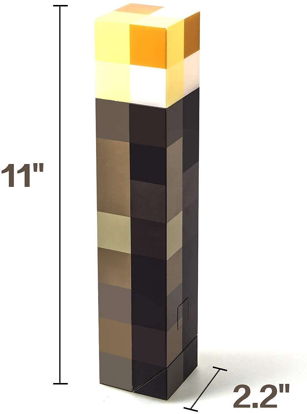Reoyedea Pixels Brownstone Torch Light For Mounts To The Wall Or Hand Held Usb Rechargeable  Slow Fade Function 11-Inch Led Torch Room Decoration Perfect For Gamers Costume Cosplay Role Play