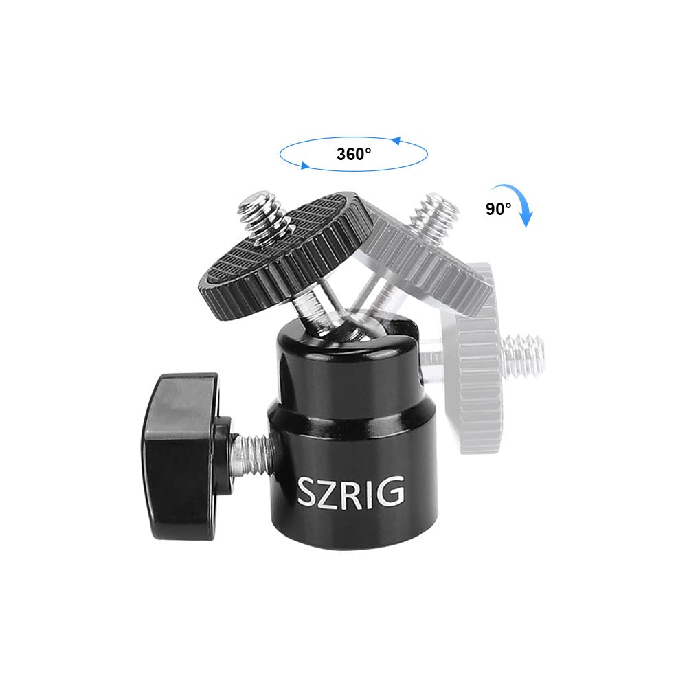 Szrig 1/4"-20 Mini Ball Head For Dslr Camera Monitor Photo Studio Accessory