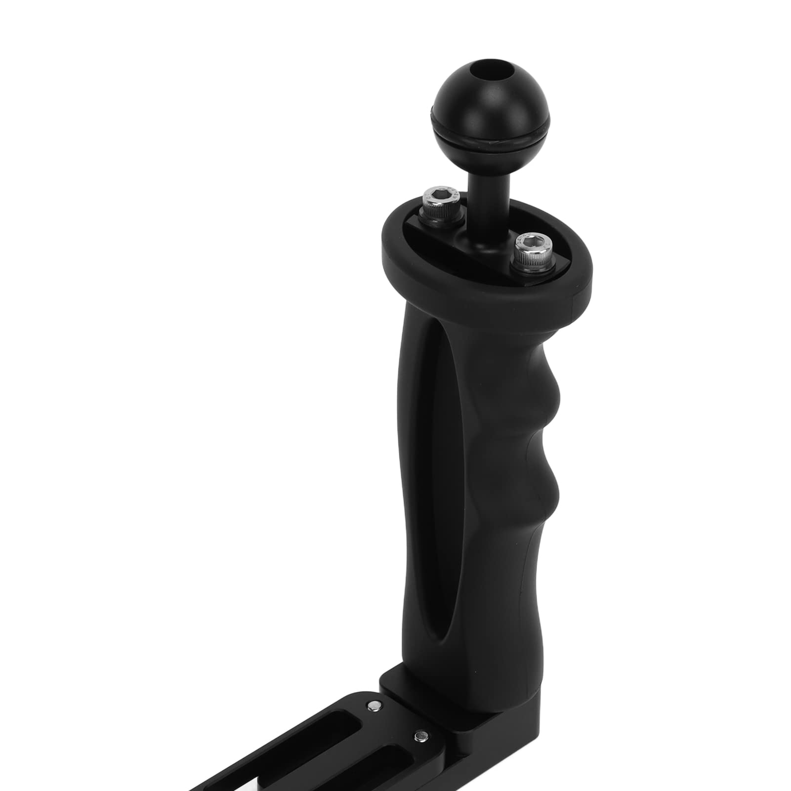 Mbeysaq Dual Handle Underwater Camera Stabilizer Rig For Diving Housing, Aluminum Alloy With Silicone Grips, Black, Compatible With Slr Cameras & Diving Lights