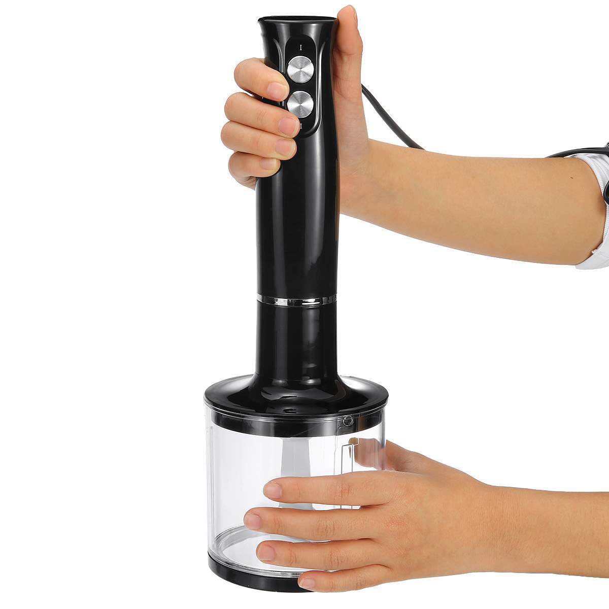 Miboce 4-In-1 Hand Blender, 500W Electric Handheld Immersion Stick Blender, Multipurpose Stick Blender, 2 Speeds, For Baby Food, Smoothies, Sauces, Soups, Cream