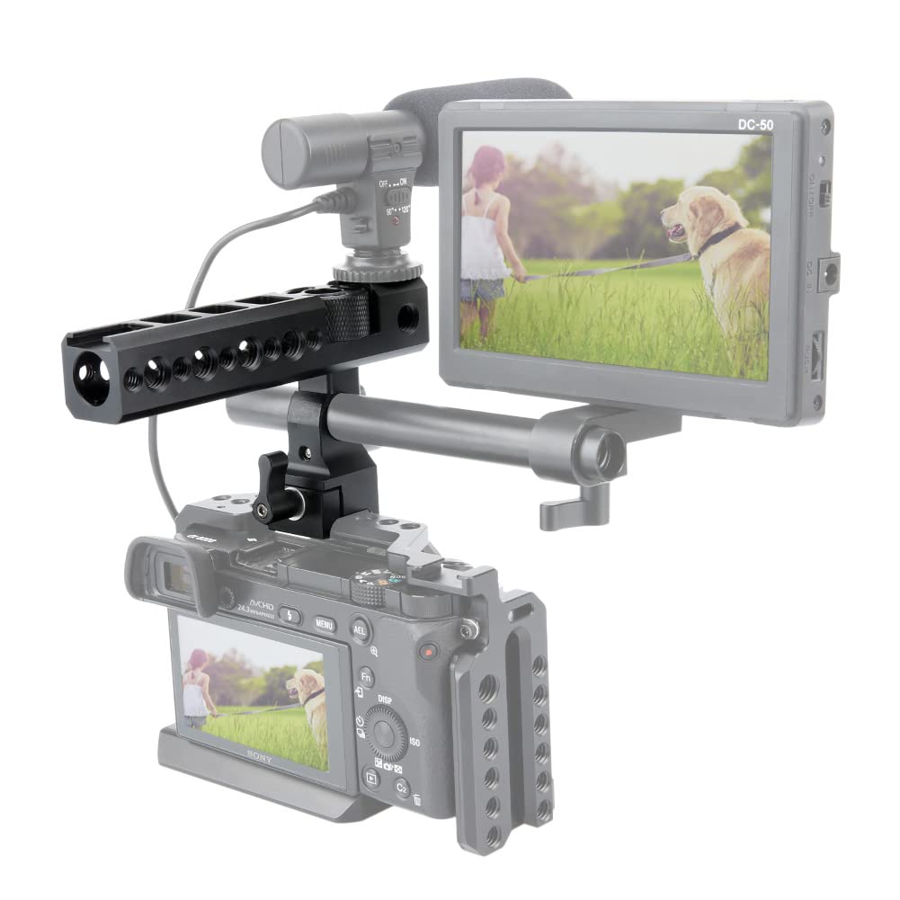 Niceyrig Quick Release Nato Top Handle With 15Mm Rod Clamp, Cold Shoe Mounts For Dslr Camera/Camcorder/Cinema Camera Cage