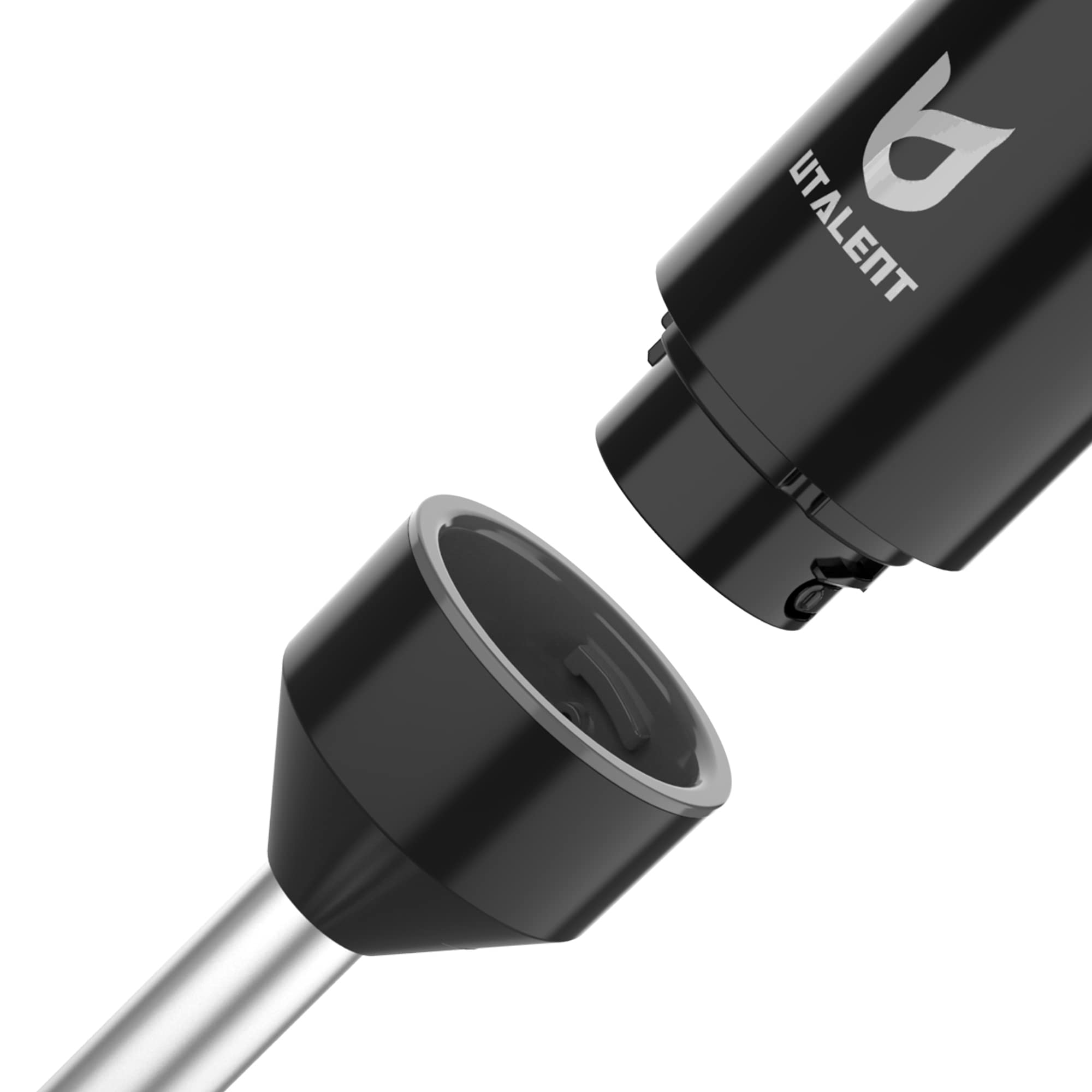 Utalent Cordless Hand Blender, Variable Speed Immersion Blender Rechargeable, With 500Ml Chopper, 600Ml Container, Egg Whisk, For Smoothies, Baby Food And Soups – Black