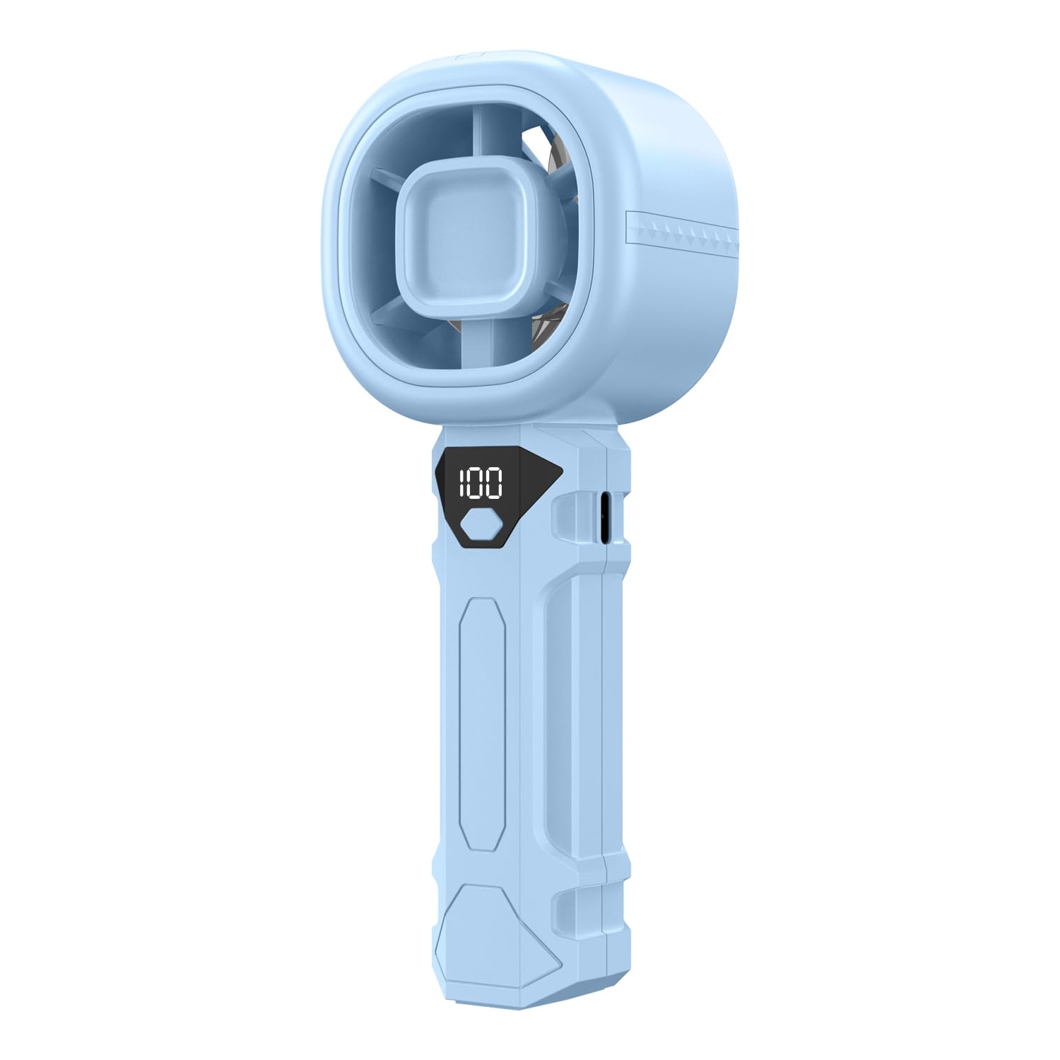 Portable Handheld Fan, Mini Personal Fans With Digital Display, 3 Wind Speeds, 3000Mah Battery Usb - Koospark