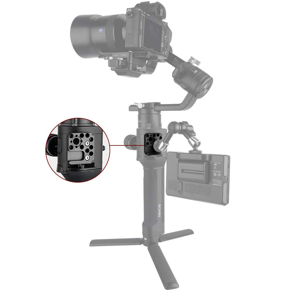 Niceyrig Mounting Plate For Dji Ronin Sc/S, Gimbal Side Mount With 1/4'' 3/8'' Locating Hole Cold Shoe - 277