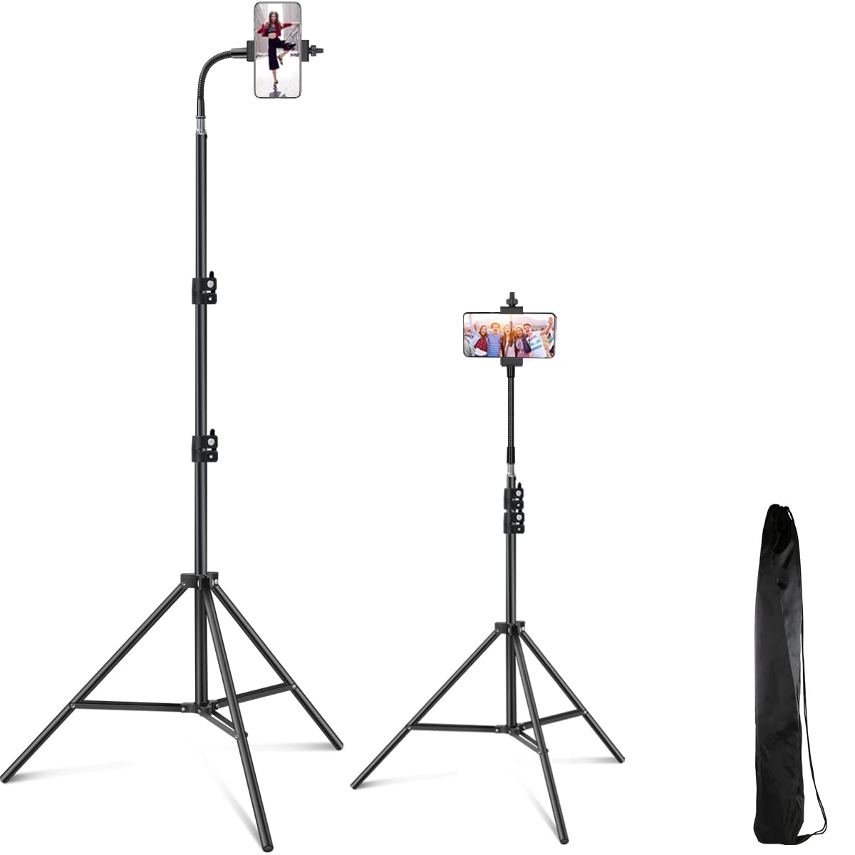 Pixel 80Inch Stand Tripod For Iphone Phone Cell Tripods Lighting Stand Fits Ring Light Mini Camera Photography Rotatable Live Video Stand Compatible With And Most Mobile Phones