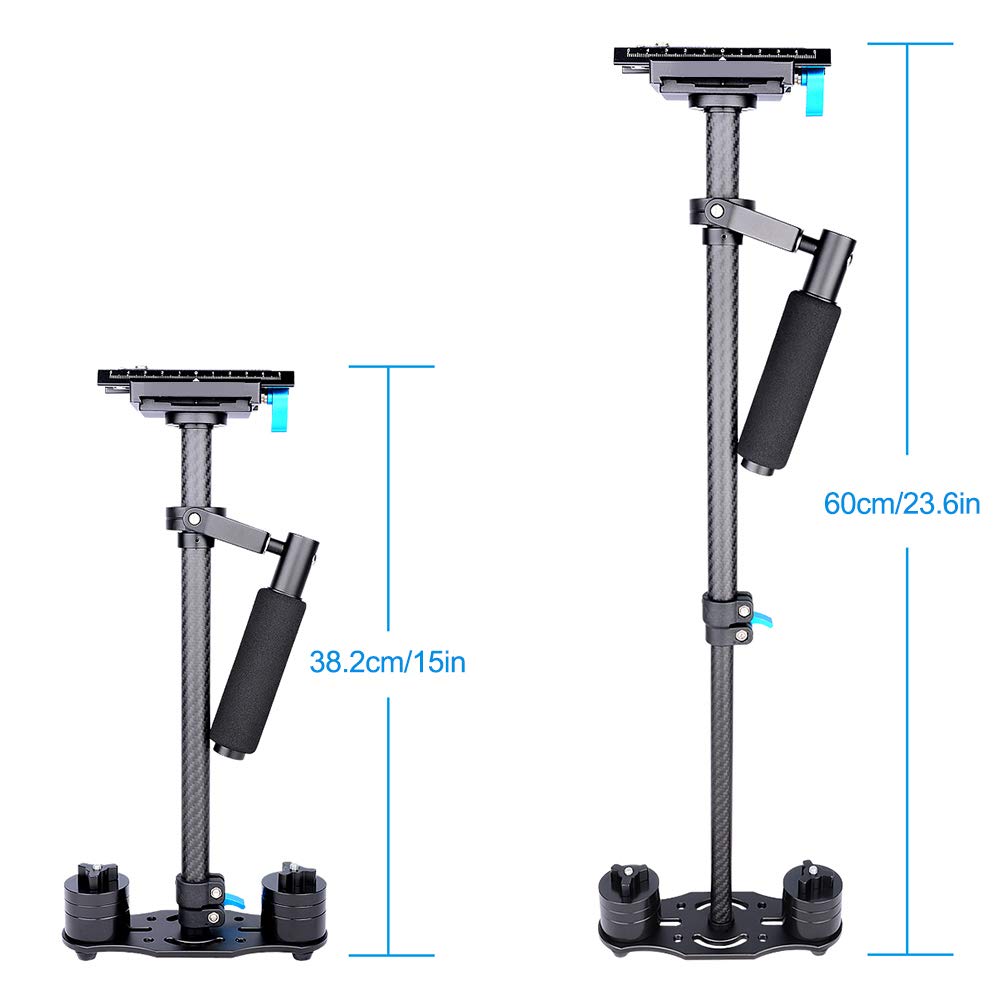 Zerone Carbon Fiber Handheld Stabilizer With Quick Release Plate, Shock Absorption Design, Non Slip Handle Compatible With Cameras (-Ys01943-01)