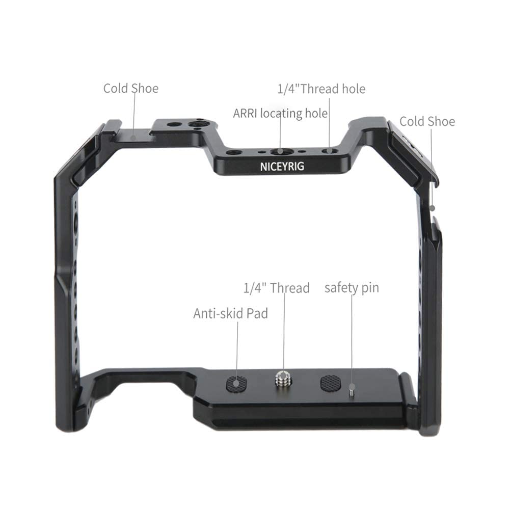 Niceyrig Camera Cage For Canon 80D 90D 70D, With Nato Rail Cold Shoe And 1/4 3/8 Locating Hole - 371