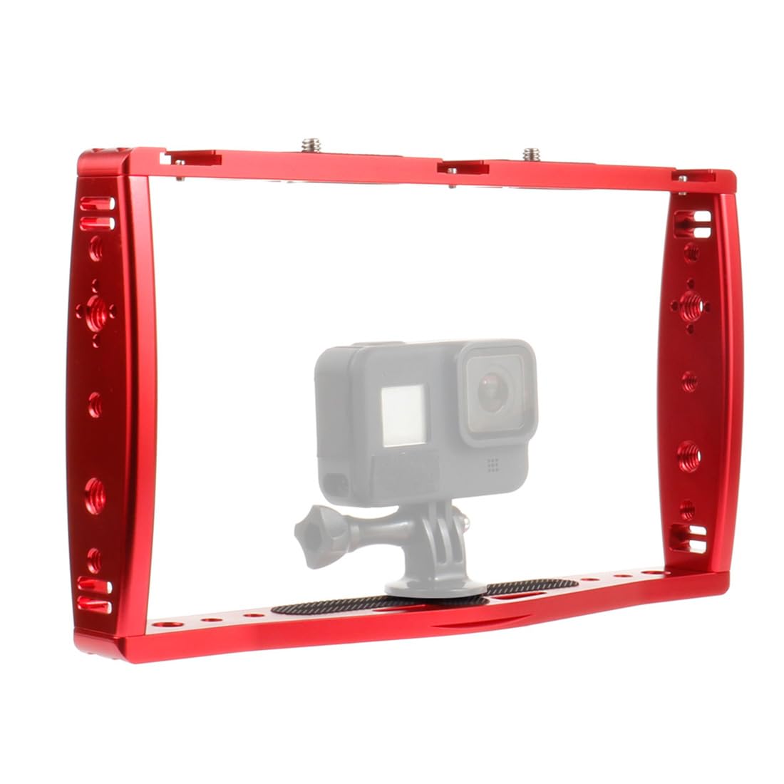 Novelgoal Aluminum Stabilizer Expanded Accessories Dual Hand Held Diving Support For Cell Phone For Sports Camera Hero 13 (Red)