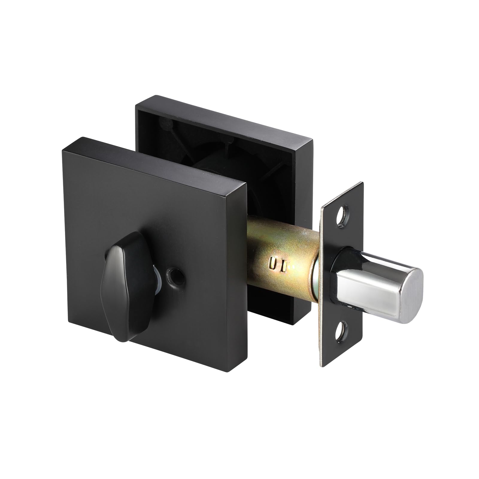 Toocust Square Single Cylinder Modern Deadbolt Lock With Keys, Matte Black Deadbolt For Front Door Entrance, Front Door Security Lock, Keyed 1 Side
