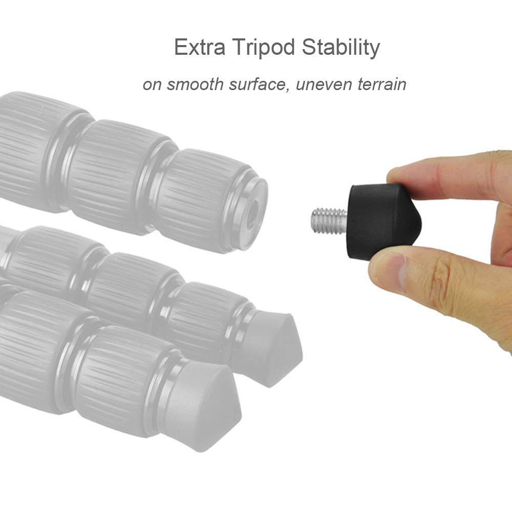 Foto&Tech Universal Anti-Slip 3/8" Rubber Foot Spike Compatible With Andoer Benro Gitzo Induro Kingjoy Manfrotto Weifeng Rrs 3/8"-16 Thread Tripod Monopod On Smooth Uneven Surface 30Mm X 40Mm (3 Pcs)
