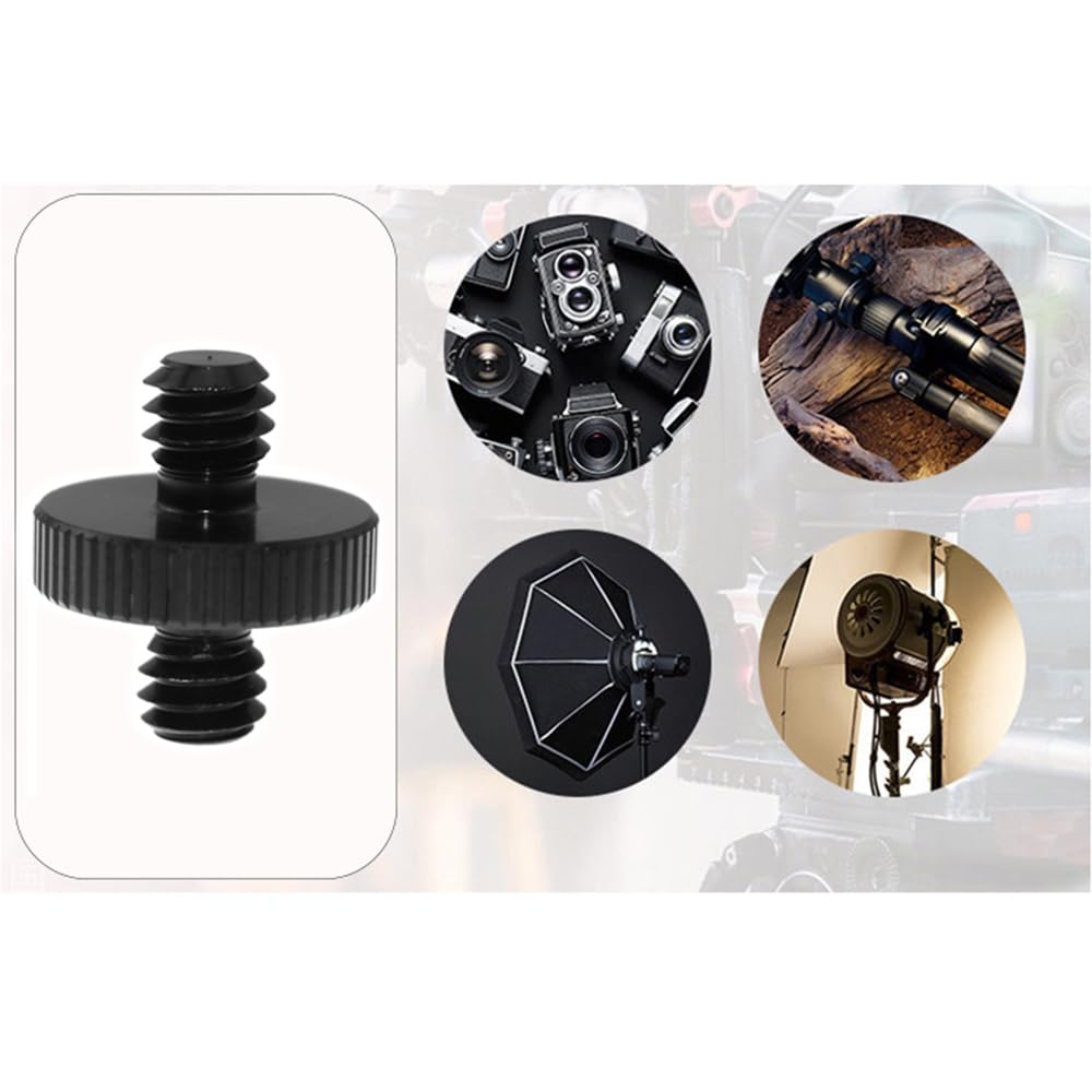 Lind Kitchen 6Pcs Black 1/4'' Male To 1/4'' Male Threaded Tripod Screw Adapter Double Head Stud Standard Mounting Thread Converter For Light Stand Shoulder Rig Tripod Camera Cage Mount