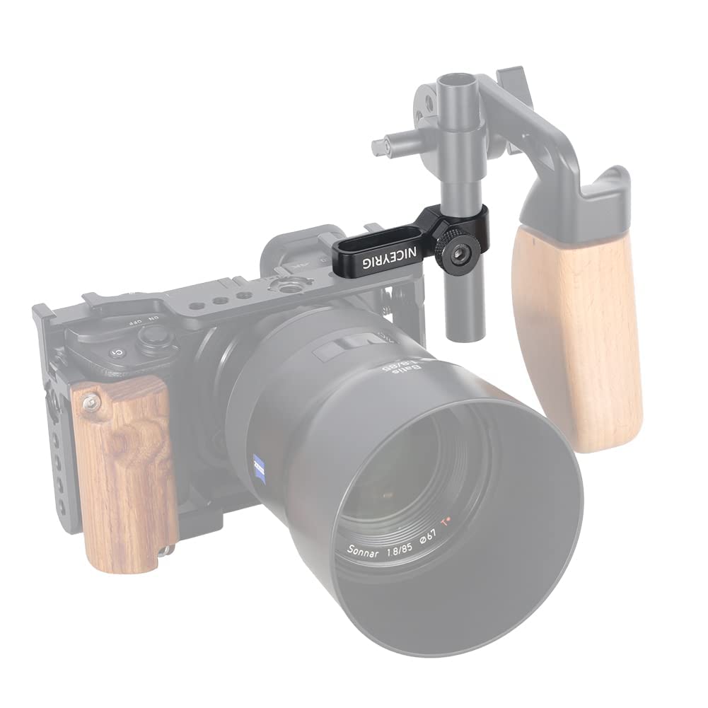 Niceyrig 15Mm Single Rod Holder With Counterbore, Side Mount Extension Rod Rail Block For Camera Cage Top Handle Follow Focus Matte Box - 492