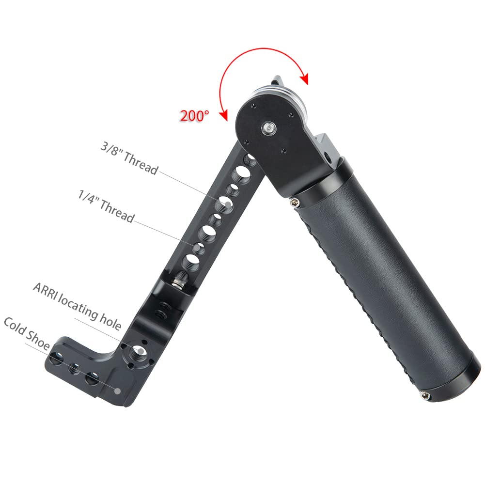 Niceyrig Leather Handle Grip Kit For Dji Ronin S/Sc / Rsc2, 200 Degree Adjustment Handgrip With Rosette Mount Extension Bracket - 332