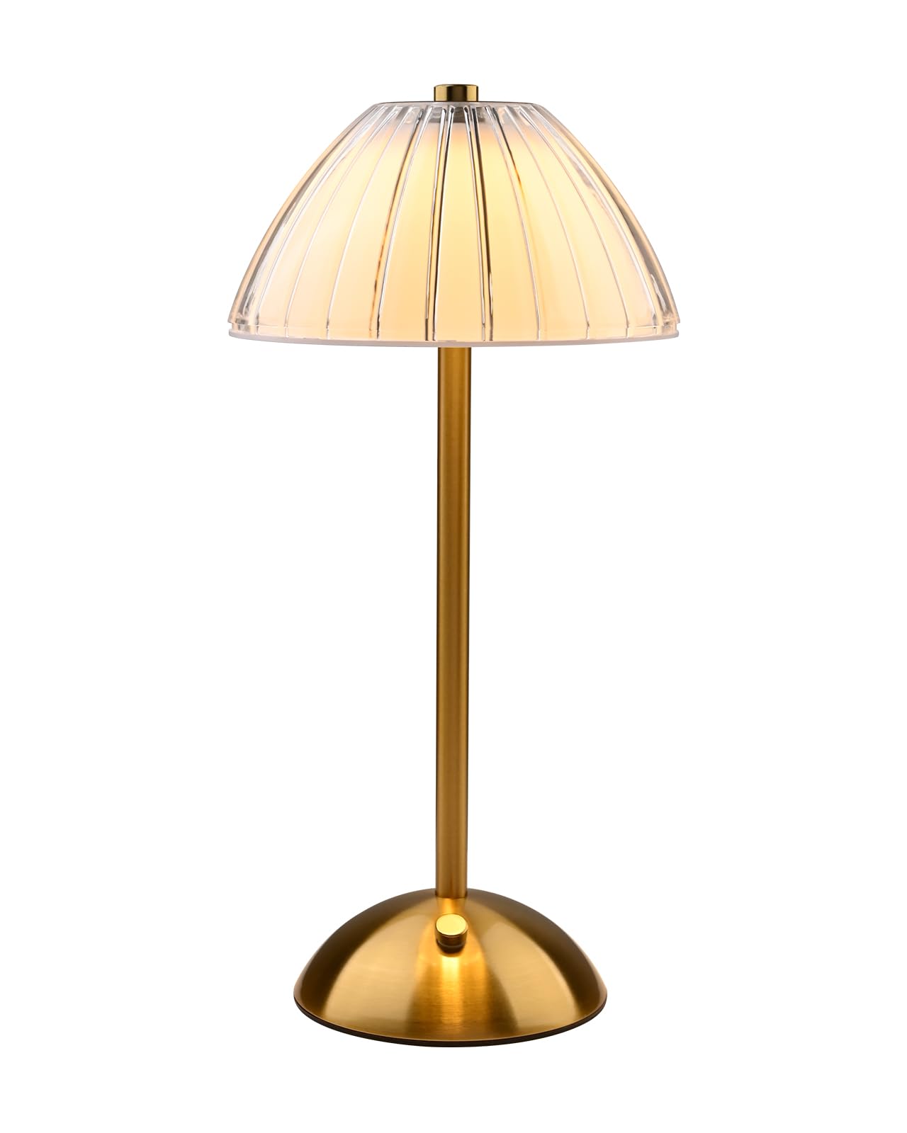 Hiseego Cordless Table Lamps, 3-Color Touch Stepless Dimmable, 2000Mah Rechargeable Battery Powered Lighting Crystal Table Lamp, Small Lamp For Living Room, Bedside, Counter, Kitchen, Bathroom(Gold)