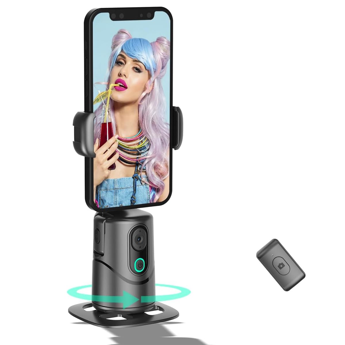 Syhsdzg Auto Face Tracking Phone Holder,No App Required,360° Rotation Phone Camera Stand With Remote And Gesture Control, Smart Shooting Tripod For Vlog/Tik Tok Live Streaming Youtube Video Recording