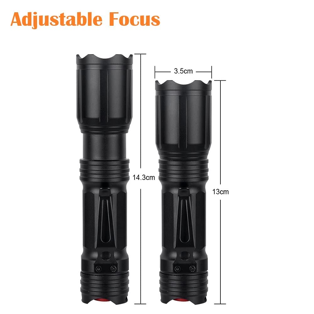 Junchi 4 Color In 1 Multicolor Flashlight Rechargeable 150000 Lumens Red White Blue Green Multi-Color Rgbw Led Flashlights Zoomable Waterproof Utility Flash Light For Night Vision Fishing Astronomy