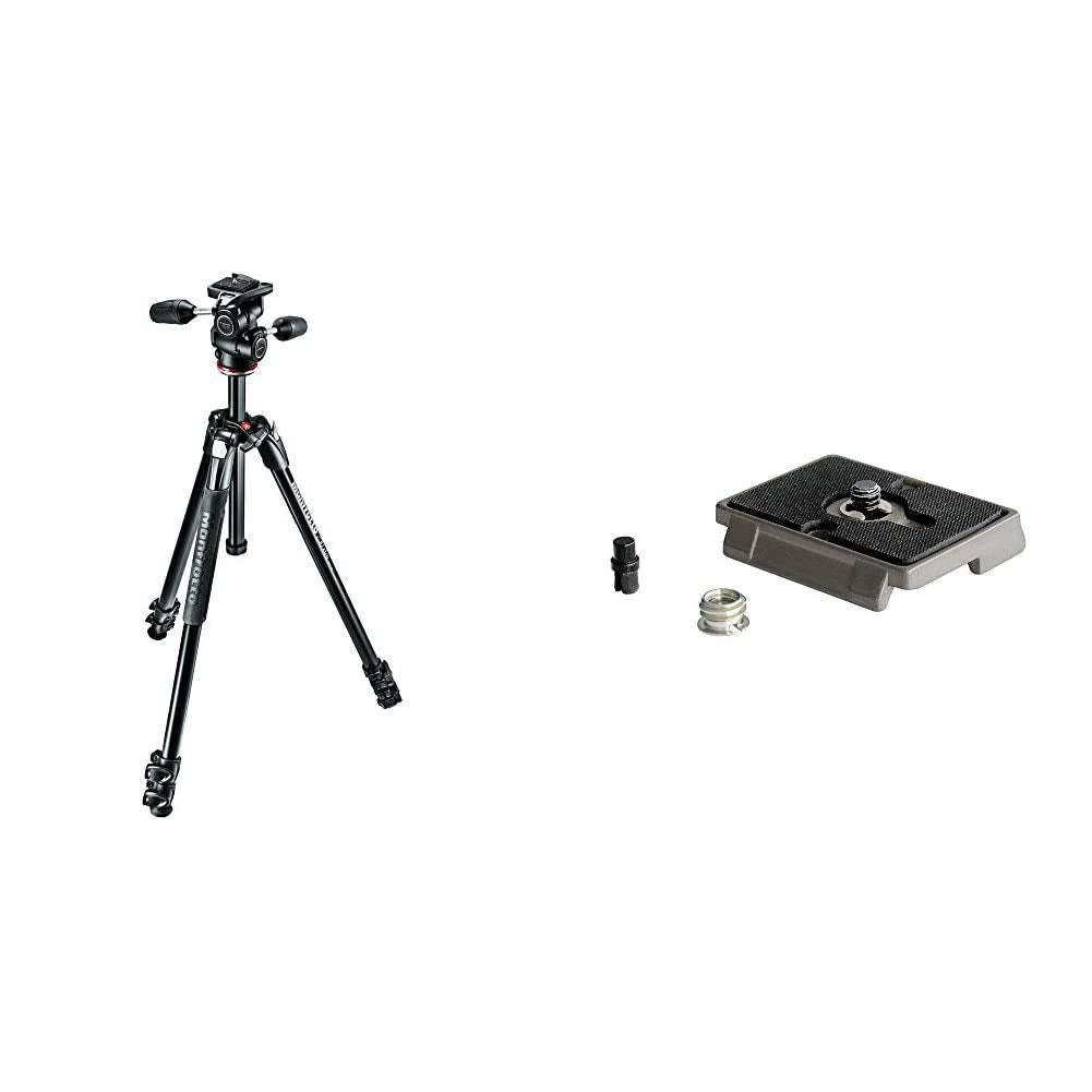 Manfrotto 290 Xtra Aluminum Tripod Kit (Mk290Xta3-3Wus) + Quick Release Plate