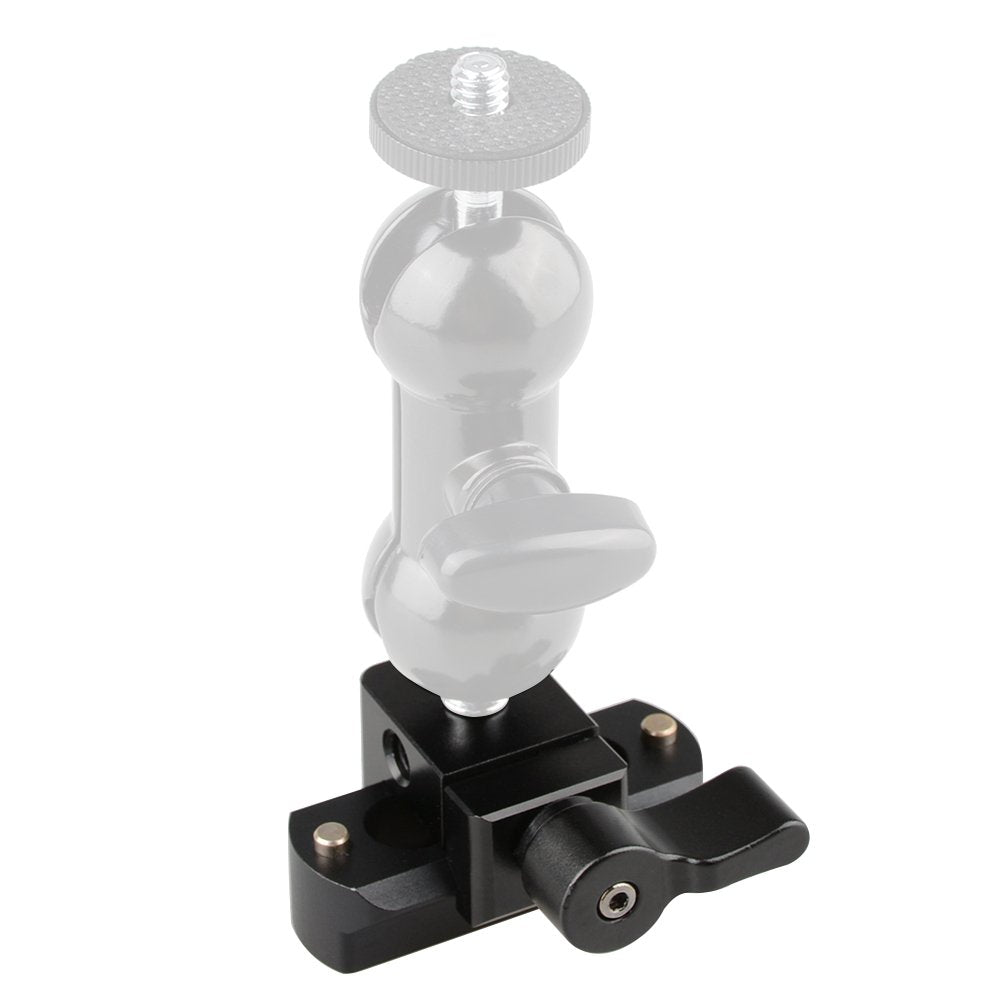 Camvate Wood Handgrip Kit With Built-In Ball Head Connection And 15Mm Rosette Railblock