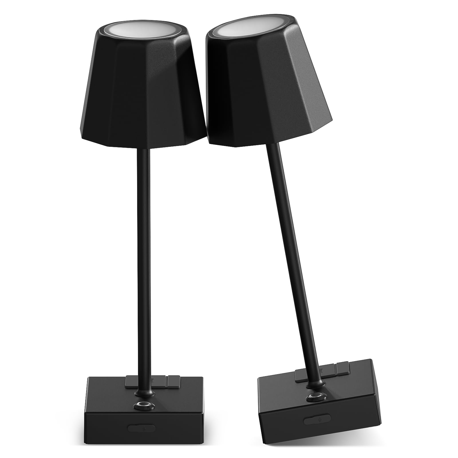 Lightbiz Table Lamp 2 Pack With Usb Output Ports, Touch Control Bedside Lamps 5000Mah Rechargeable Battery Operated, 3 Color Temperature & Stepless Dimming Led Lamp For Bedroom, Living Room, Bar