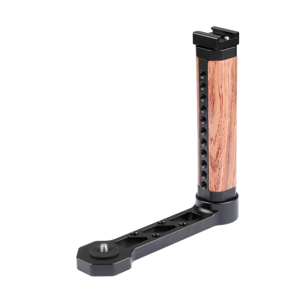 Camvate Wooden Handle Grip L-Shape With Shoe Mount For Ronins/Zhiyun Crane Series Handheld Gimbal - 1941