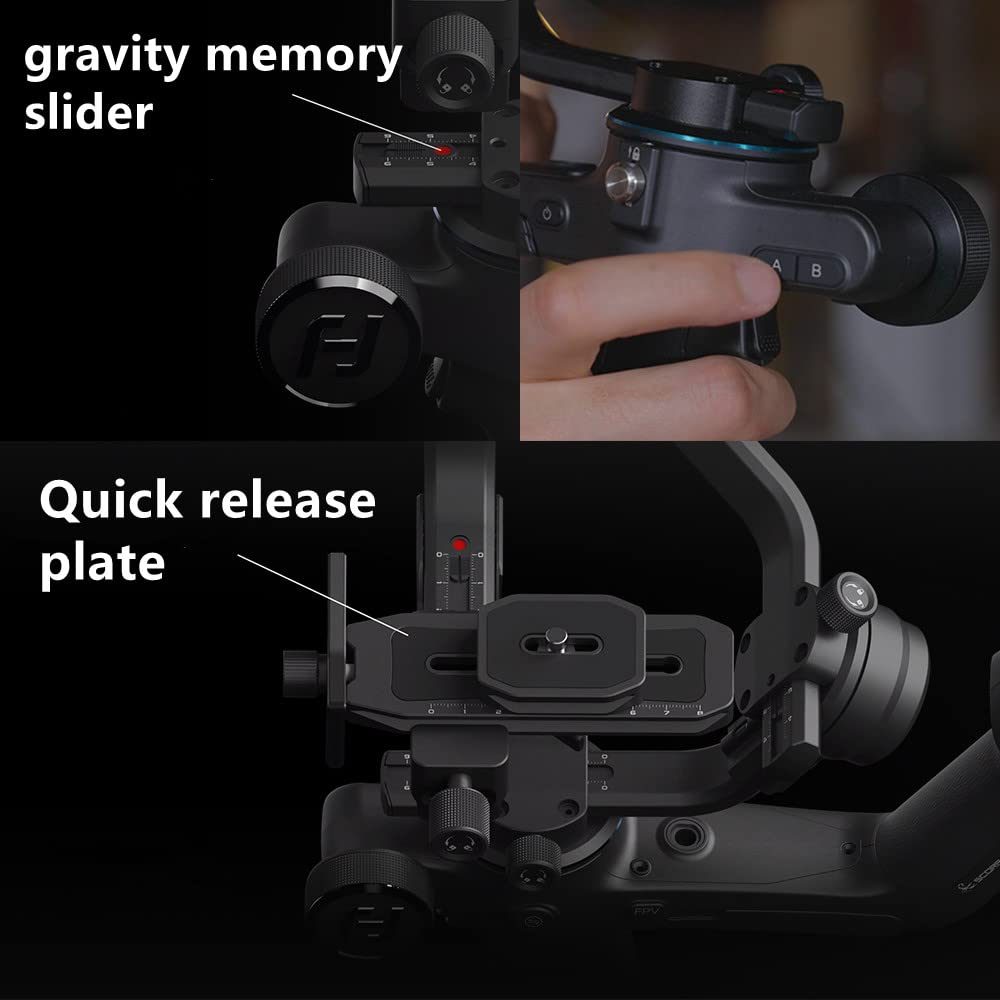 Feiyutech Scorp Handheld Gimbal Camera Stabilizer For Dslr/Mirrorless Camera For Sony,Canon,P-Anasonic,Nikon With Oled Screen And Underslung Rear Grip,5.5Lbs Payload