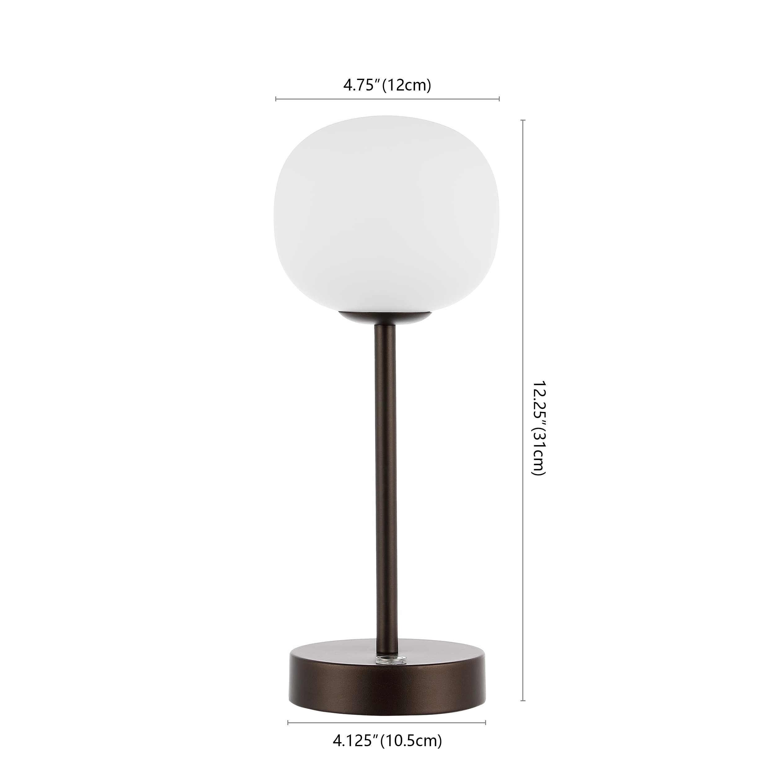 Jonathan Y Jyl7108B Natalia 12.25" Bohemian Farmhouse Iron Rechargeable Integrated Led Table Lamp Contemporary Bedside Desk Lamp For Bedroom Living Room Office, Oil Rubbed Bronze/White