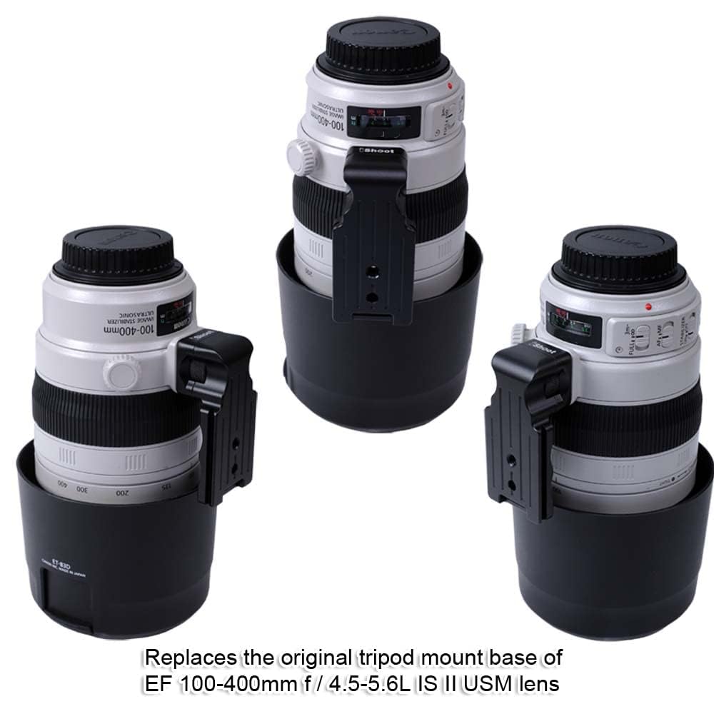 Ishoot Lens Collar Foot Tripod Mount Ring Base Replacement Stand Tripod Socket Compatible With Canon Ef 100-400Mm F/4.5-5.6L Is Ii Usm, Bottom Quick Release Plate For Arca-Swiss Fit Tripod Head Clamp