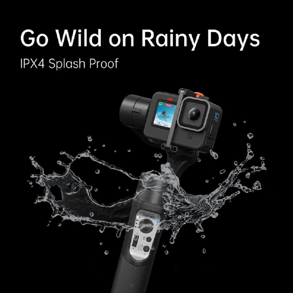Hohem Isteady Pro 4 Gimbal Stabilizer Compatible For Gopro 11/10/9/8/7 Insta360 One R Dji Osmo Action,3-Axis Action Camera Gimbal With Splash Proof 14H Battery Video Stabilizers