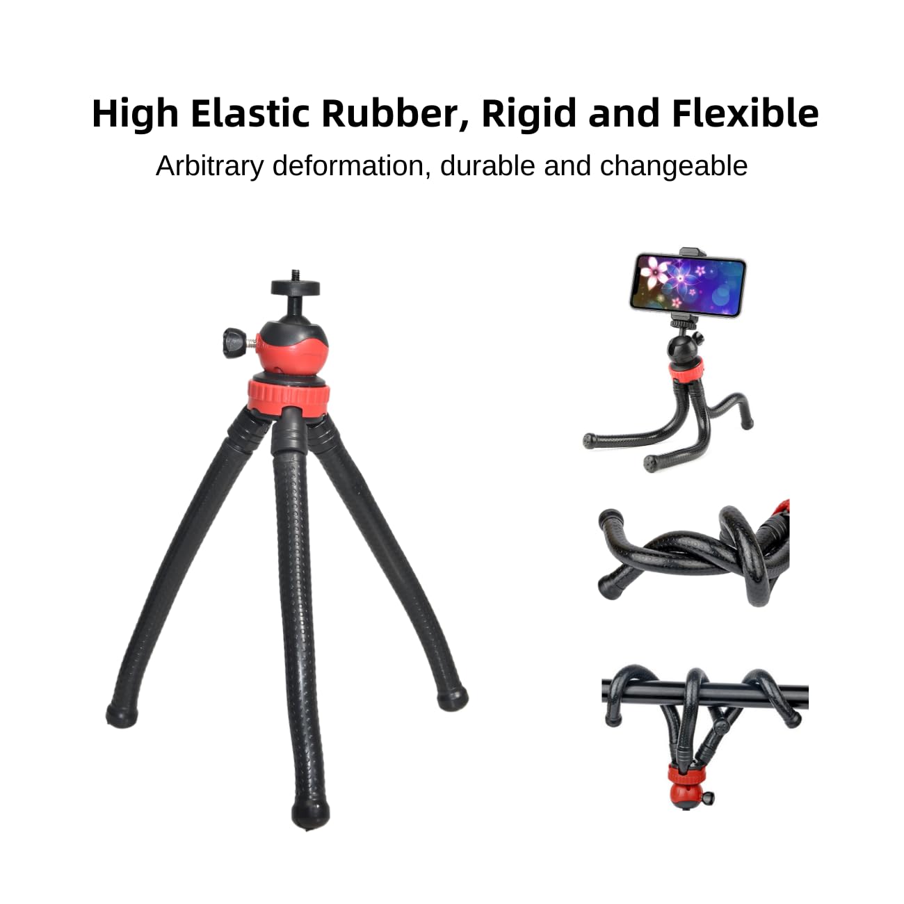 Fotoleey Camera Flexible Tripod For Dji Pocket 3, Phone Tripod Mount, Adjustable Magic Arm & Universal Ball Head, Compatible With Insta360 X4, Go Pro Hero 13, Includes Bonus Adapters