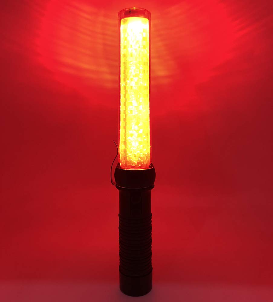 Fishnu 11.8" Led Safety Traffic Baton Light With Whistle Alarm  Magnetic Base, 4 Modes, Handheld, Uk  Ideal For Traffic Control, Parking Guides, Construction, Emergency Alerts