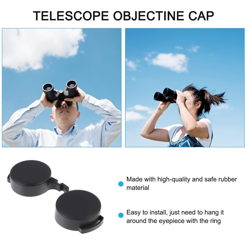 Mioyoow 10X42 Optics Binocular Caps, Objective Lens Caps Rubber Waterproof Binoculars Protective Covers For Compact Binoculars