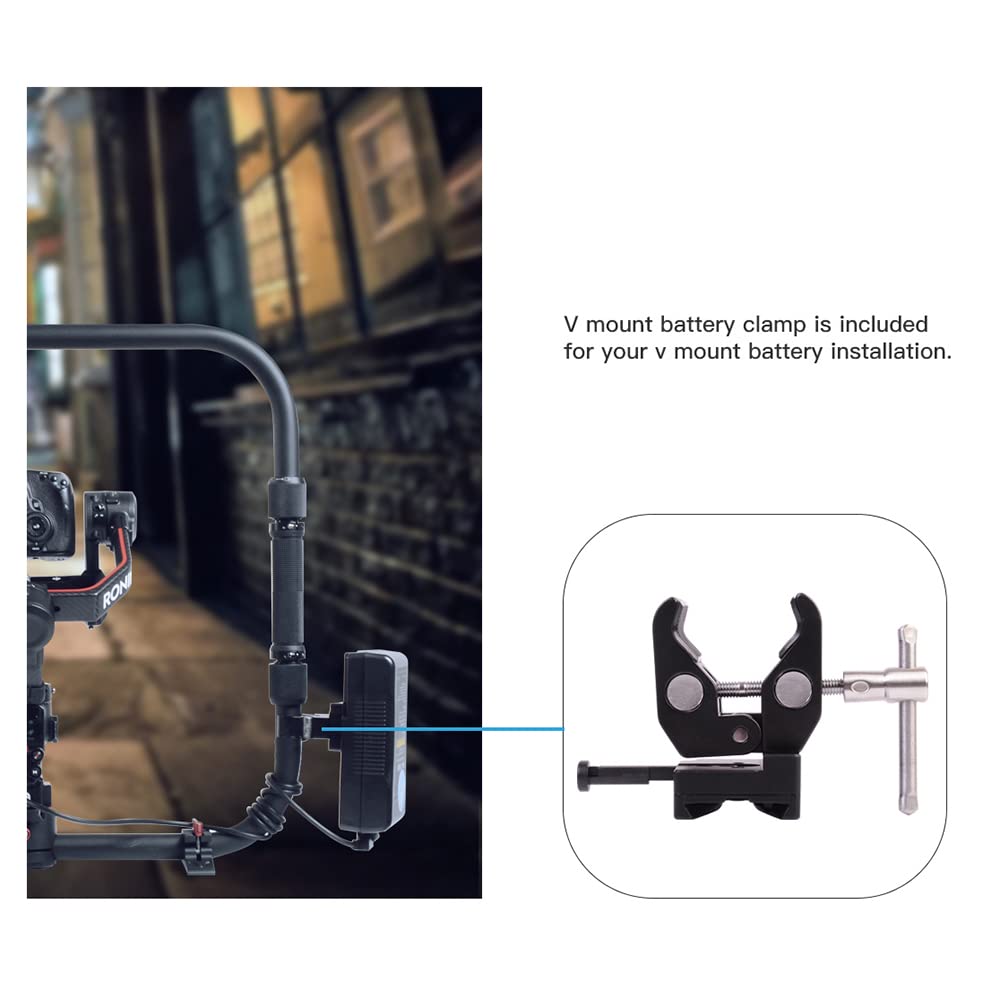 Bortt Ring Grip For Rs 2 Metal Ring Grip Gimbal Stabilizer Handheld Holder Ring Support 20Kg Load Capacity With V-Mount Clamp Carry Bag Replacement For Rs 2