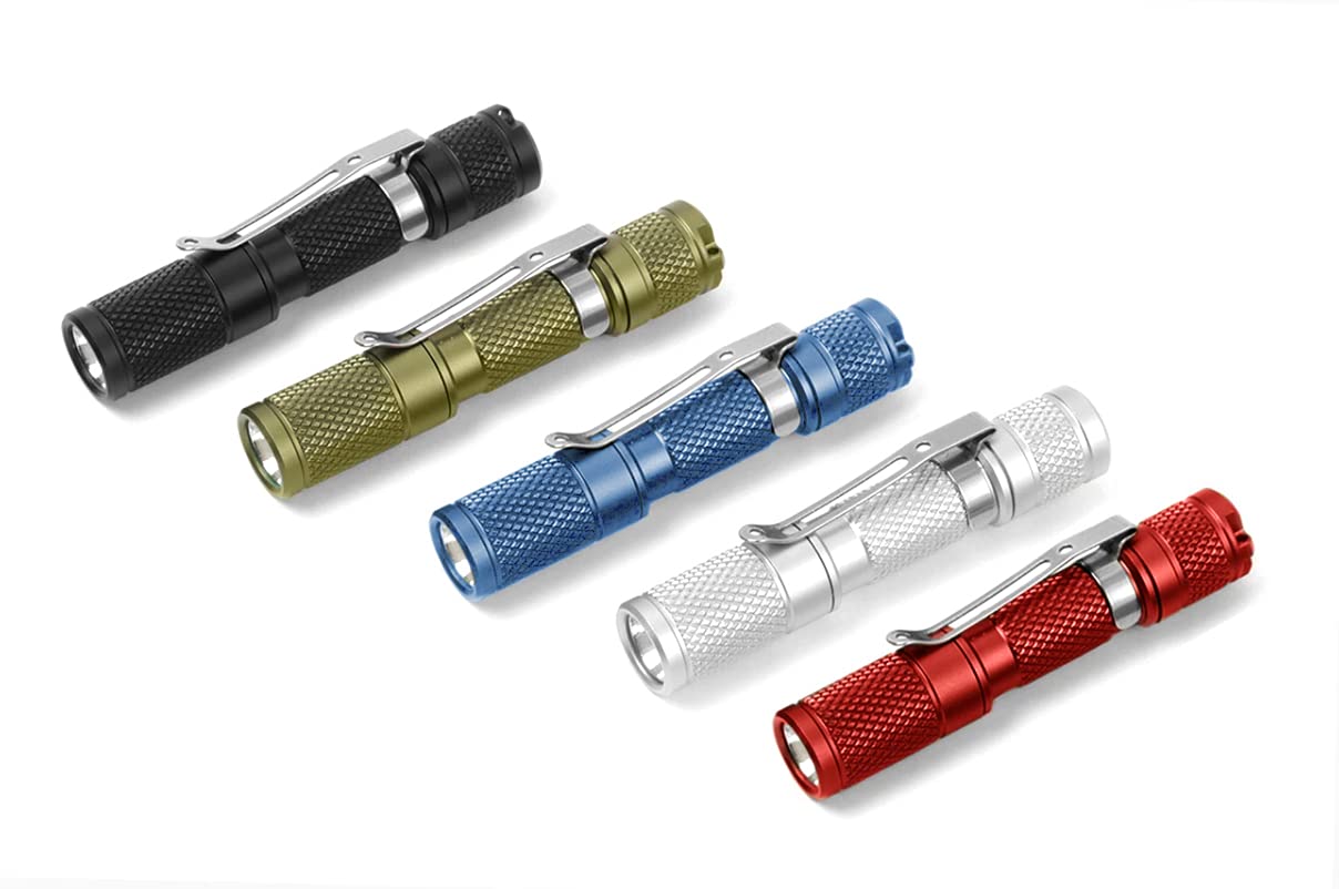 Drop Aluminum Aaa Flashlight - 36 Hour, Edc Mini Keychain Pocket Led Torch, Ipx-8 Waterproof, 3 Modes.43 Oz, 110 Lumens (Black, Cree)