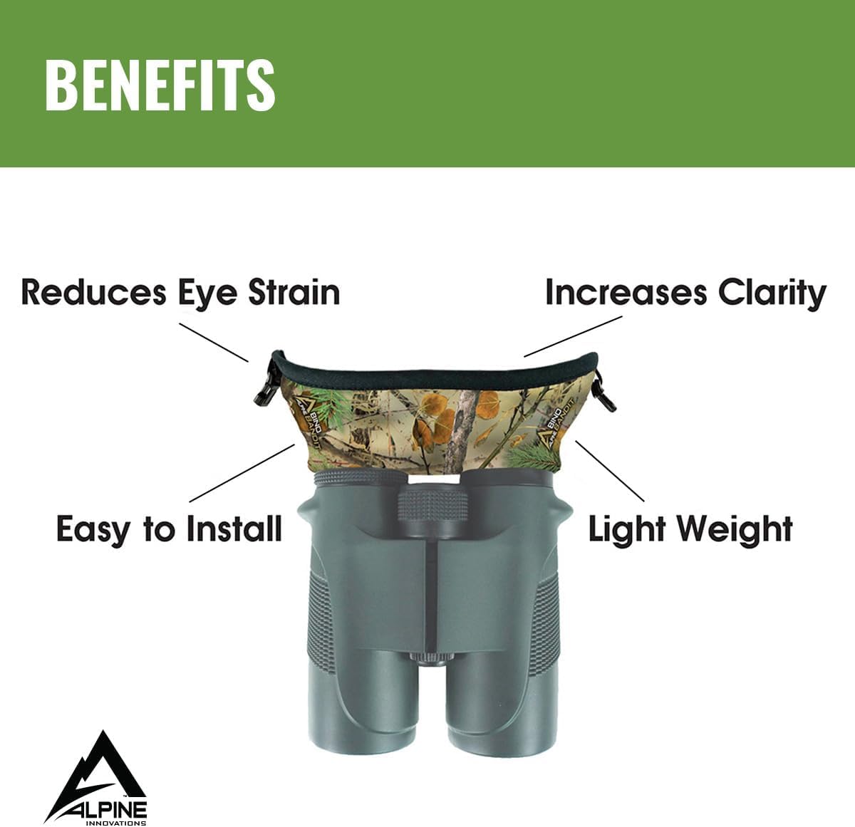 Slicker Bino Bandit - Blocks Glare, Improves Visual Acuity And Reduces Eye Fatigue. Fits All Binoculars, Od Green