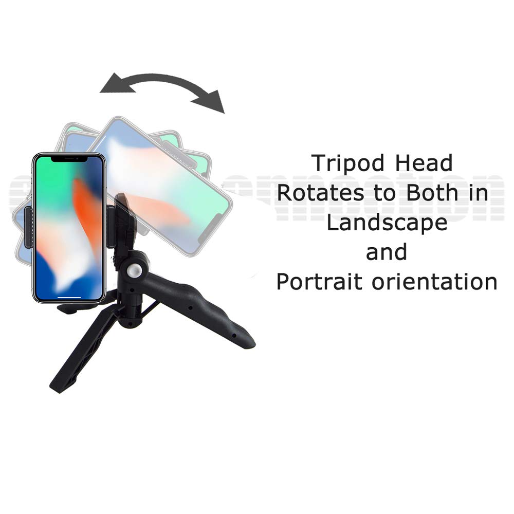 Ecostconnection Acuvar 2 In 1 6.5" Inch Adjustable Tabletop Steady-Shot/Hand Grip Tripod With Smartphone Mount For All Smartphones And Dslr Cameras & Camcorders Works As Desktop Or Handheld + Microfiber Cloth