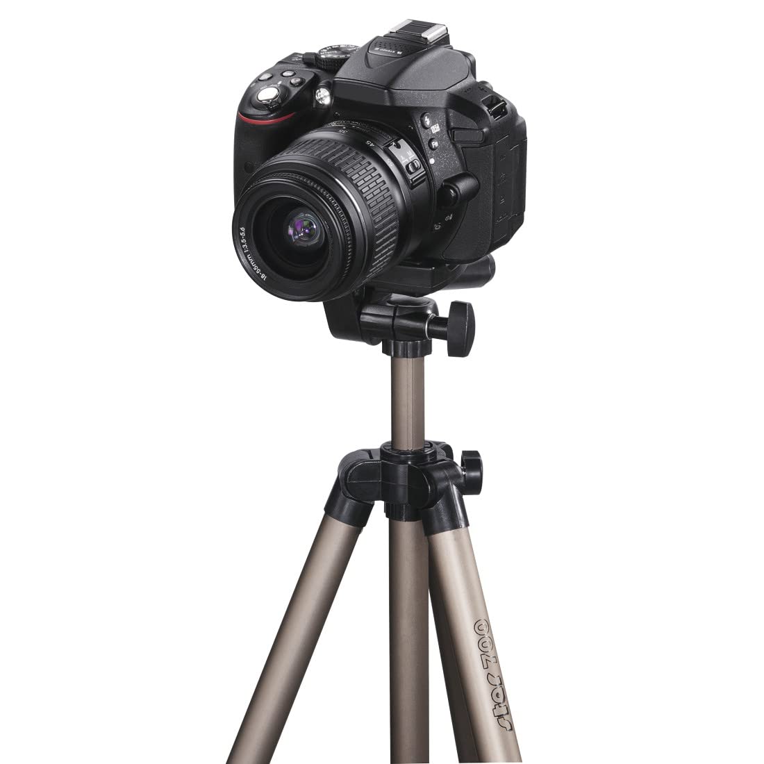 Hama Star 700 Ef  Lightweight Camera Tripod With 3-Way Head  Photo Tripod, 42.5-125Cm Height  Includes Carrying Case  Suitable For Slr & System Cameras  Champagne