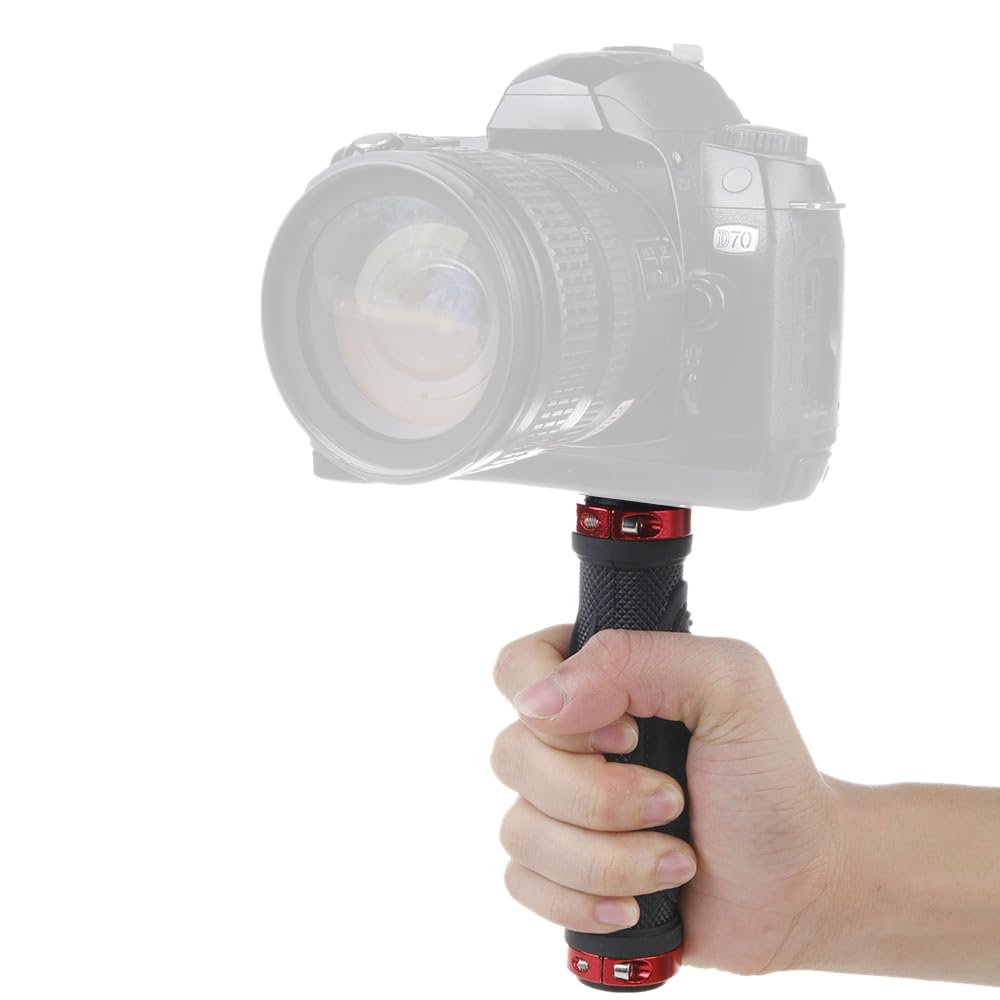 Karlak Handle With 1/4 Inch Screw Bearing Stabilizer Hold For Camcorder Digital Video Camera Sports Camera