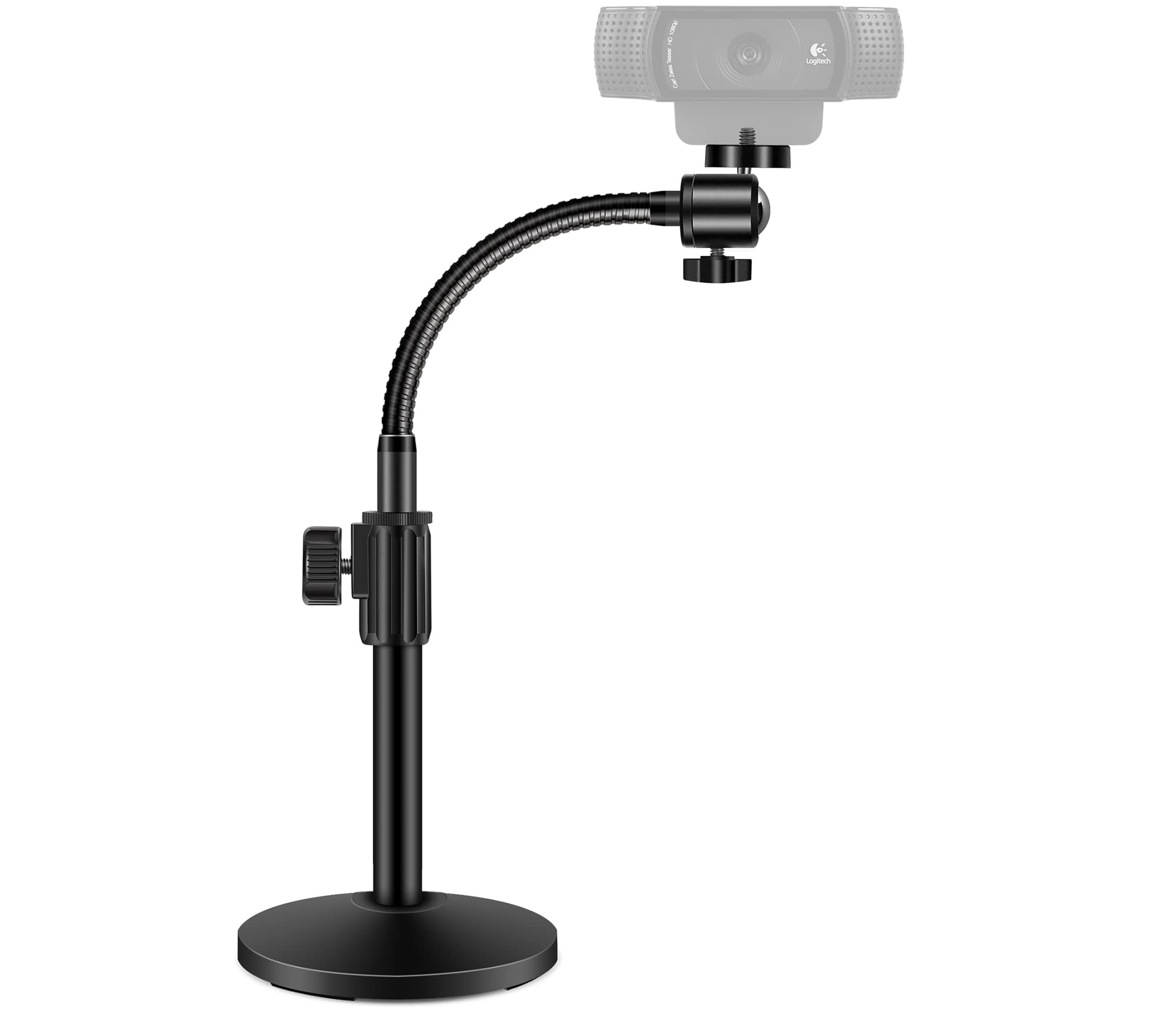 Innogear Webcam Stand For Desk, Camera Stand Mount Gooseneck Arm For Logitech Webcam C922 C930E C920S C920 C615 C960 C920X Brio 4K Nexigo N60, Phone Mount, Right Light, Gopro With 1/4" Thread