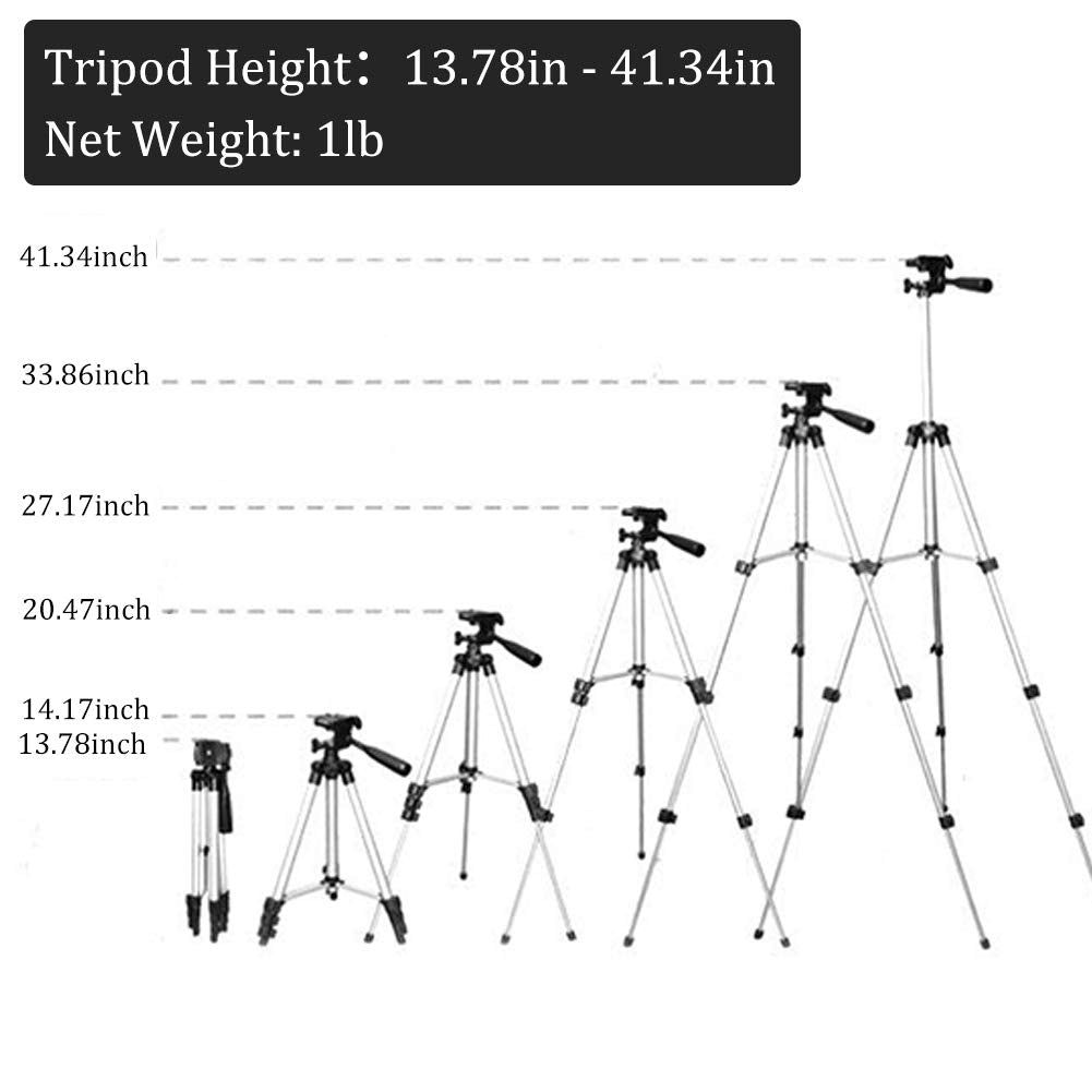 Keenso Phone Stand, Phone Tripod, 41" Flexible Tripod For Cell Phone, Cell Phone Stand, Portable Aluminum 4 Section Telescopic Legs Camera Stand Bracket Mobile Phone Selfie Stickholder With Carry Bag