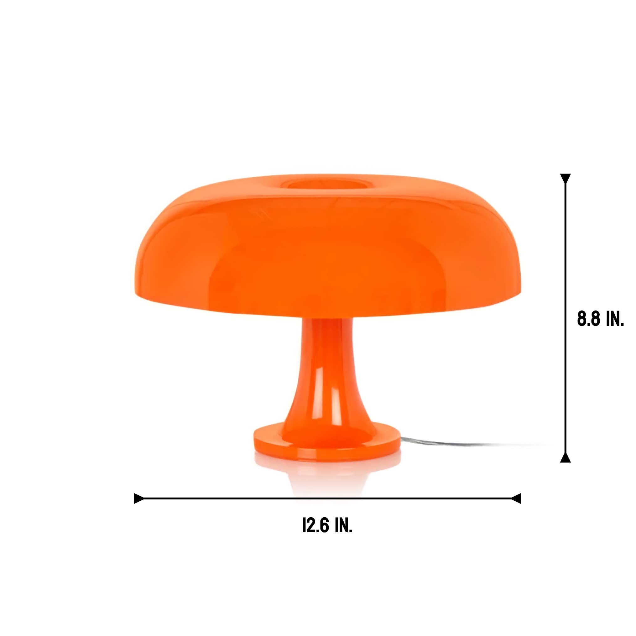 Lotus Atelier Orange Mushroom Lamp For Room Aesthetic Modern Lighting For Bedroom | Cool Retro Living Room Decor (Orange)
