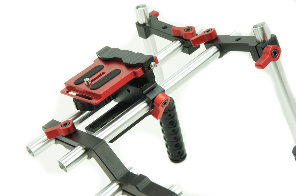 Kamerar Socom Dual Grip Video Stabilization Shoulder Rig Filmmaker Kit W/ 15Mm Rail System And Comfortable Soft Rubber Shoulder Pad For Bmpcc, Dslr Sony Canon Nikon Cameras Video Camcorders