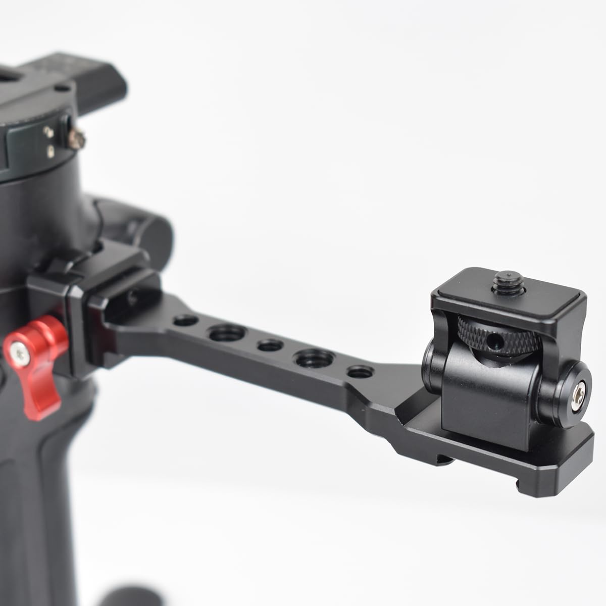 Eaxanpic Adjustable Gimbal Monitor Mount Phone Mount With Quick Release Nato Clamp Cold Shoe Mount For Dji Ronin Rs 4 / Rs 4 Pro/Rs 3 / Rs 3 Pro/Rs 3 Mini/Rs 2 / Rsc 2 Stabilizers (Dark Red)