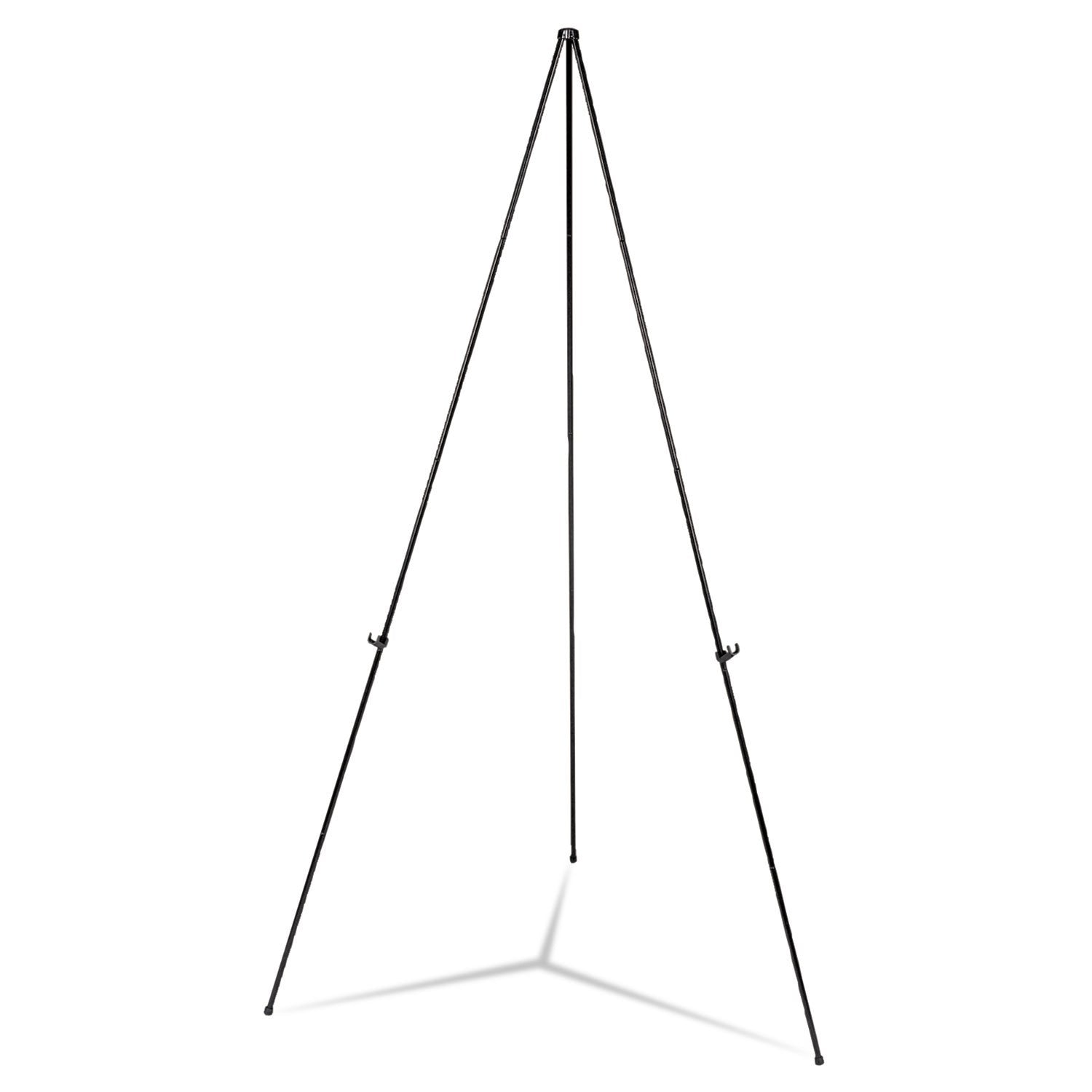 Unv43027 Universal 43027 Heavy-Duty Instant Setup Foldaway Easel, Adjusts 25-Inch - 63-Inch High, Aluminum, Black