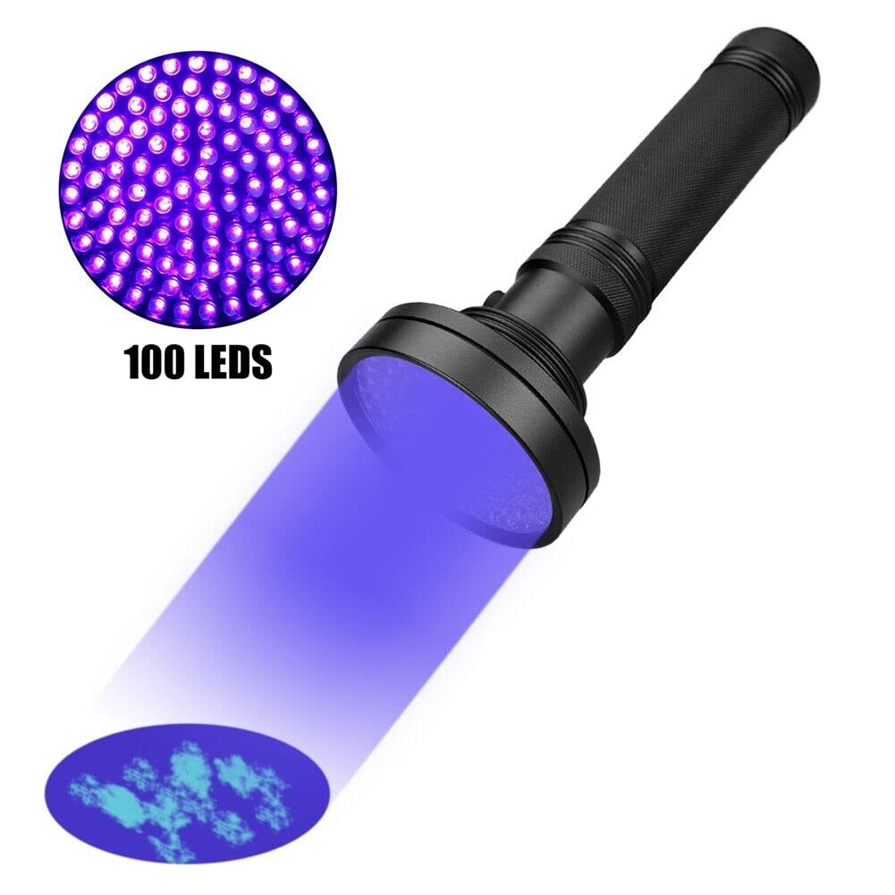 The Perfect Part Uv Ultraviolet Light 100 Led Flashlight  395Nm High Power Blacklight Detector For For Dog/Cat Urine, Dry Stains, Hunting, Bed Bug, Scorpions, Matching With Pet Odor Eliminator
