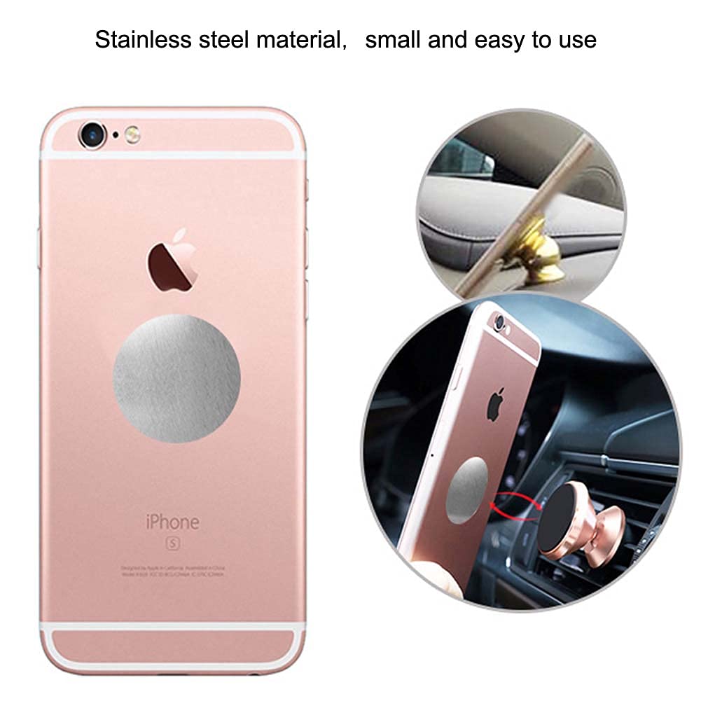 Anrachel Universal Metal Plate With Adhesive For Magnetic Car Phone Holders, Wall, Magnets. Round Disk Iron Sheets,Silver(20 Pack)