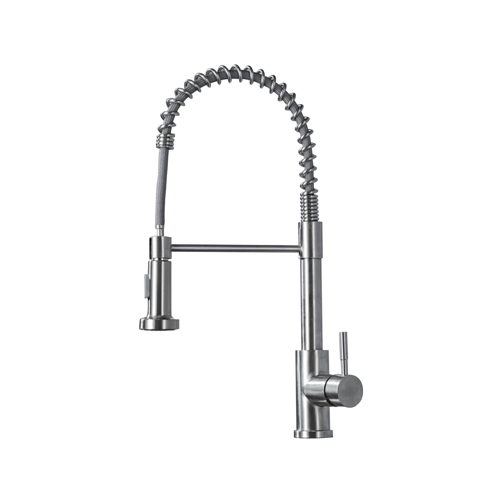 Nxxcli Modern Brushed Nickel Pull-Down Kitchen Faucet With Sprayer - Stainless Steel Single Handle For Rv, Camper, Farmhouse & Bar Sinks