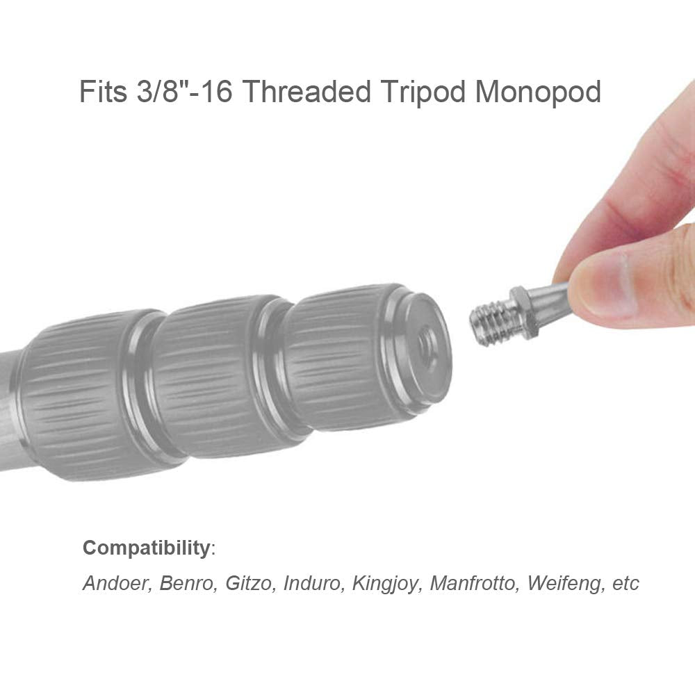 Foto&Tech Stainless Steel 3/8 Inch Foot Spikes Compatible With Andoer Benro Gitzo Induro Kingjoy Manfrotto Weifeng Rrs, 16 Threaded Tripod Monopod, For Softer Looser Terrain 12Mm X 33Mm (3 Pieces)