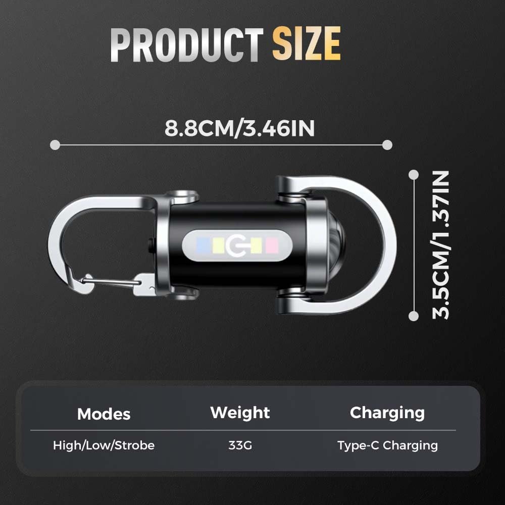 Drkicsy Mini Keychain Flashlight, Usb Rechargeable Portable Flashlights Key Chain Light, Waterproof Small Keychain Light Tiny Flashlight For Outdoor (Black)